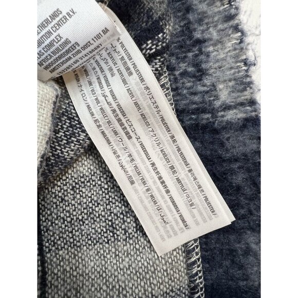 Abercrombie Fitch Soft AF XS Fuzzy Blue Plaid Sweater Zipper Shoulders Preppy - Picture 11 of 11